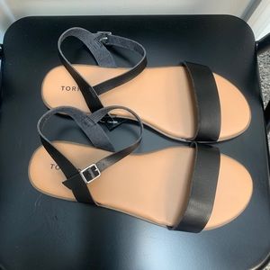 Black and brown sandals
